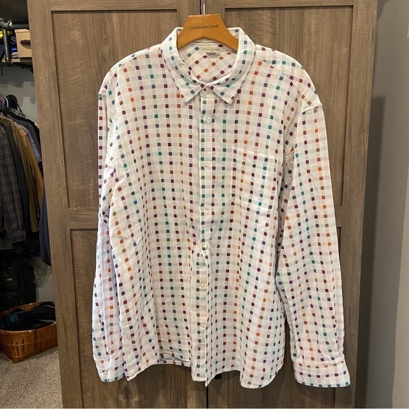 Carbon 2 Cobalt XL Button Down Shirt White Color Blocks - Picture 1 of 11